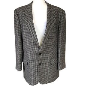 Dayton Hudson’s Marshall Field’s Vintage Men’s 100% Wool Blazer Coat Houndstooth